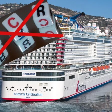 Carnival reminds guests that gambling is only allowed inside the casino.