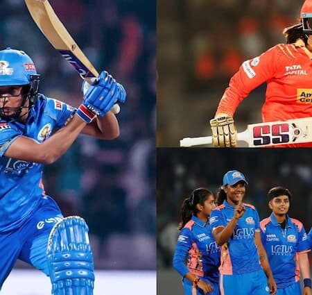 Mumbai Indian Bets Gujarat Giants by 5 Wickets Nat Sciver Brunt Harmanpreet Kaur Harleen Deol Mi vs Gg Wpl 2025